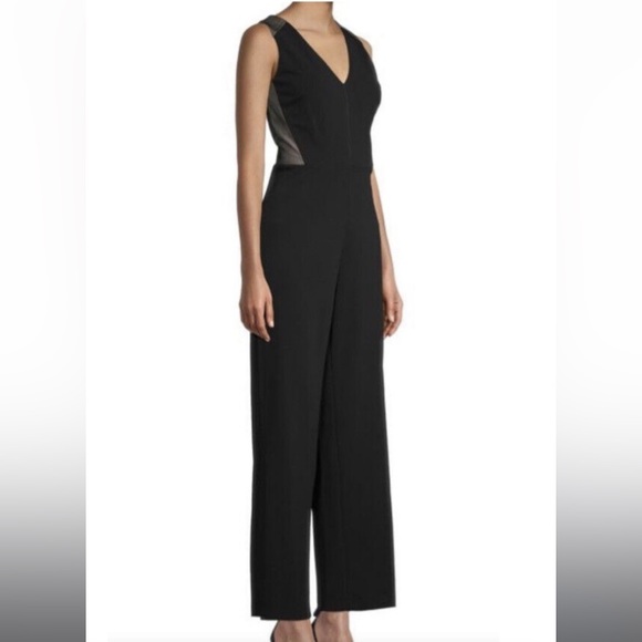 NWT DKNY Cross-Back Jumpsuit in Black Colorblock Sz 12 - Picture 4 of 16